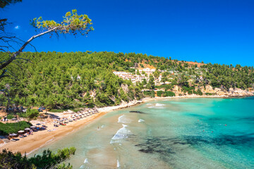 Fototapeta na wymiar Amazing beach of Chrisi Milia in Alonnisos island, Sporades, Greece.