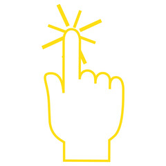 Finger click icon isolated on white background. Trendy flat finger click icon for web site, app, label, banner, sticker, design template and logo. Business concept, vector illustration