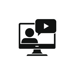 Webinar icon design. Online course symbol concept isolated on white background. Vector illustration