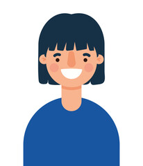 Avatar woman cartoon smiling design, Girl female person people human and social media theme Vector illustration