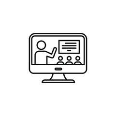 Webinar icon design. Online course symbol concept isolated on white background. Vector illustration