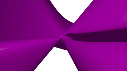Chaotic 3D abstract background of curved geometrical patterns of purple color with lighting and shadows for various applications needing colorful areas. illustration and blue
