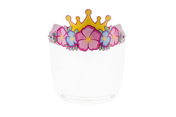 Protective mask with drawings of animals from the virus for children. Isolated