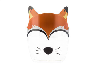 Protective mask with drawings of animals from the virus for children. Isolated