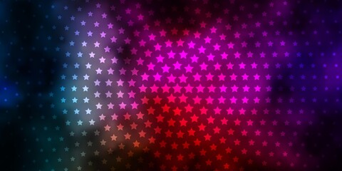 Dark Multicolor vector background with small and big stars. Shining colorful illustration with small and big stars. Pattern for websites, landing pages.