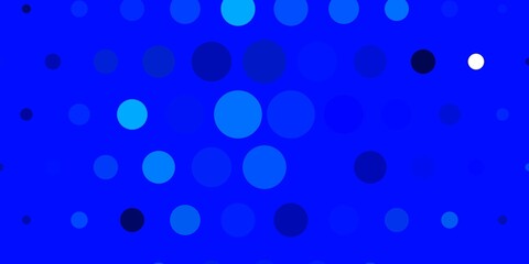 Dark BLUE vector layout with circle shapes. Abstract decorative design in gradient style with bubbles. Design for posters, banners.