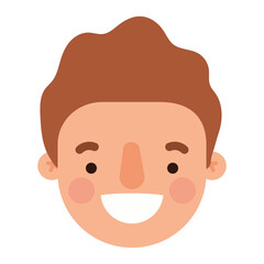 head man cartoon smiling design, Boy male person people human social media and portrait theme Vector illustration
