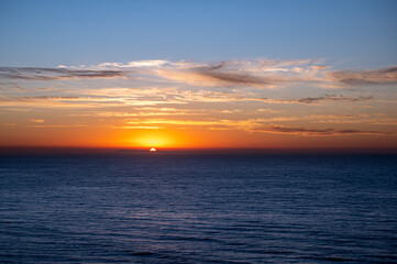 Sunrise over the Southern Ocean from Bird Rock Lookout, Torquay, Victoria, Australia