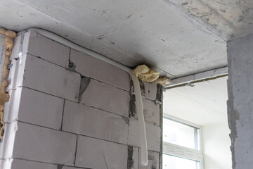 Empty large apartment after builders without repair. Start renovation. New house.