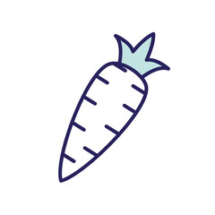 carrot line and fill style icon design, healthy organic food fresh natural market product quality and restaurant theme Vector illustration