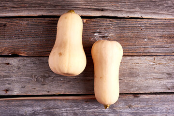 Butternut Squash on Wooden Background