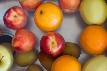 fresh fruits on a white background