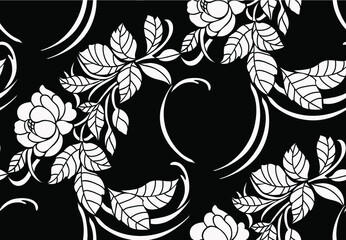black and white floral background