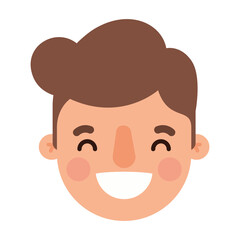 head man cartoon smiling design, Boy male person people human social media and portrait theme Vector illustration