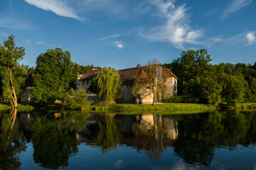 Fototapeta na wymiar Castle Otocec on river Krka, Dolenjska region , Slovenia