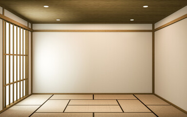 Idea white Empty room Japan interior design. 3D rendering