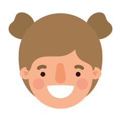 head woman cartoon smiling design, Girl female person people human and social media theme Vector illustration