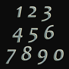 metal numbers.Set of chrome numbers