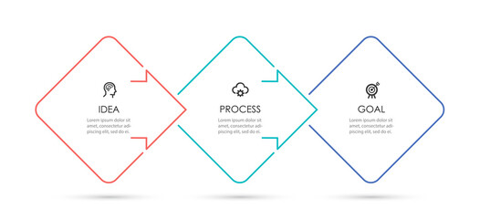 Business Infographic template. Thin line design with icons and 3 options or steps.