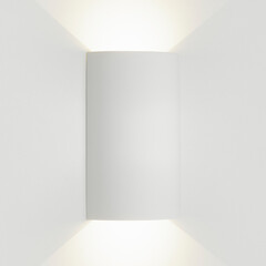 White lamp hanging on a white wall