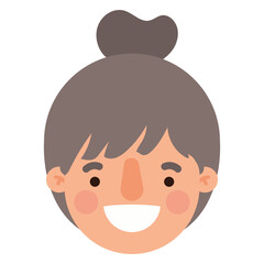 head woman cartoon smiling design, Girl female person people human and social media theme Vector illustration