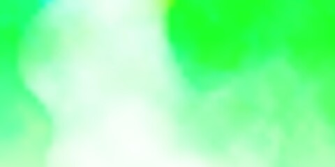 Light Green vector background with clouds. Gradient illustration with colorful sky, clouds. Beautiful layout for uidesign.