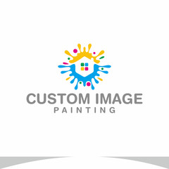 Home Painting Logo Design Vector