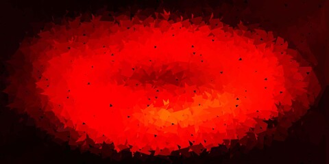 Dark red, yellow vector polygonal pattern.