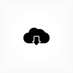  cloud download  vector icon , lorem ipsum Flat design