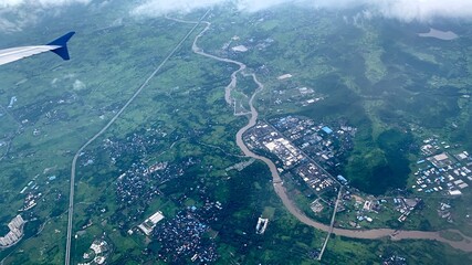 Fototapeta na wymiar Aerial view of the Mithi river running across Maharashtra