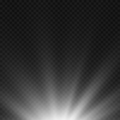 Vector transparent sunlight special lens flash light effect.
