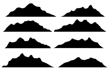 Silhouettes of mountains on a white background - obrazy, fototapety, plakaty