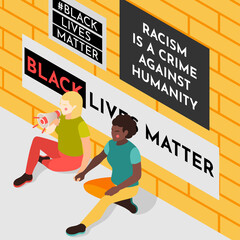 Black Lives Matter Isometric Background
