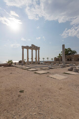 Naklejka premium Apollo Temple, historical sites in Side, Turkey