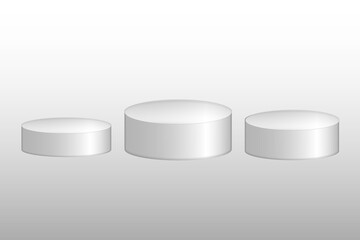 Round podium. Stage with scenic lights.