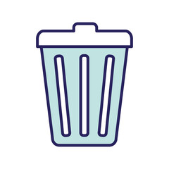 Trash line and fill style icon design, Waste garbage ecology save green natural environment protection and care theme Vector illustration