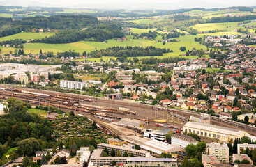 Obraz premium Aerial View of Salzburg, Austria, Europe