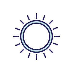 Sun line and fill style icon design, summer nature tropical season holiday sunny weather and energy theme Vector illustration