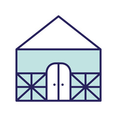 farm line and fill style icon design, agronomy lifestyle agriculture harvest rural farming and country theme Vector illustration