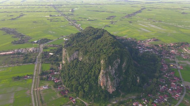 4k real time footage of top of Keriang Hill at sunset. Keriang Hill is one of historical places located at Alor Setar, Kedah, Malaysia