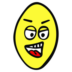 Emotions. Smilie image on a white background. Vector icon.