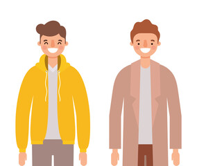 Men avatars cartoons smiling design, Man boy male person and people theme Vector illustration