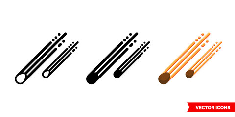 Meteorites icon of 3 types. Isolated vector sign symbol.