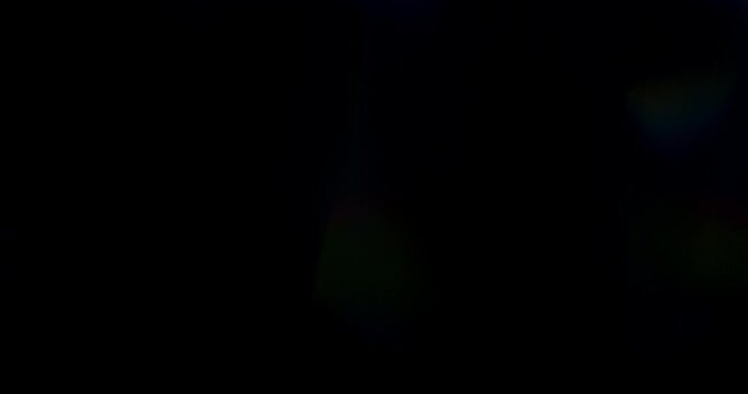 Prism Rainbow Light Flares Overlay on Black Background