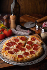 pepperoni pizza with melting cheese