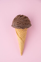 chocolate ice cream on colorful background