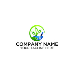 illustration of a logo design template. there are bowls (leaves, hands and water), these are good for nature, medical, pharmaceutical, herbal, hospital, education etc.