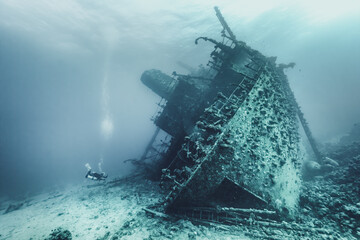 shipwreck in the sea