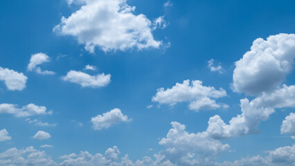 White clouds floating in the blue sky