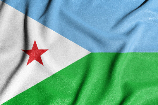 National flag of the Djibouti. The main symbol of an independent country. Flag of Djibouti.
